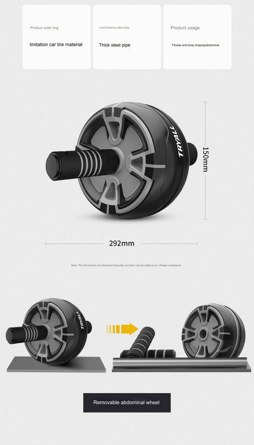 Ab Wheel mit automatischem Rückprung – Bauchtrainer für Zuhause inkl. Kniematte