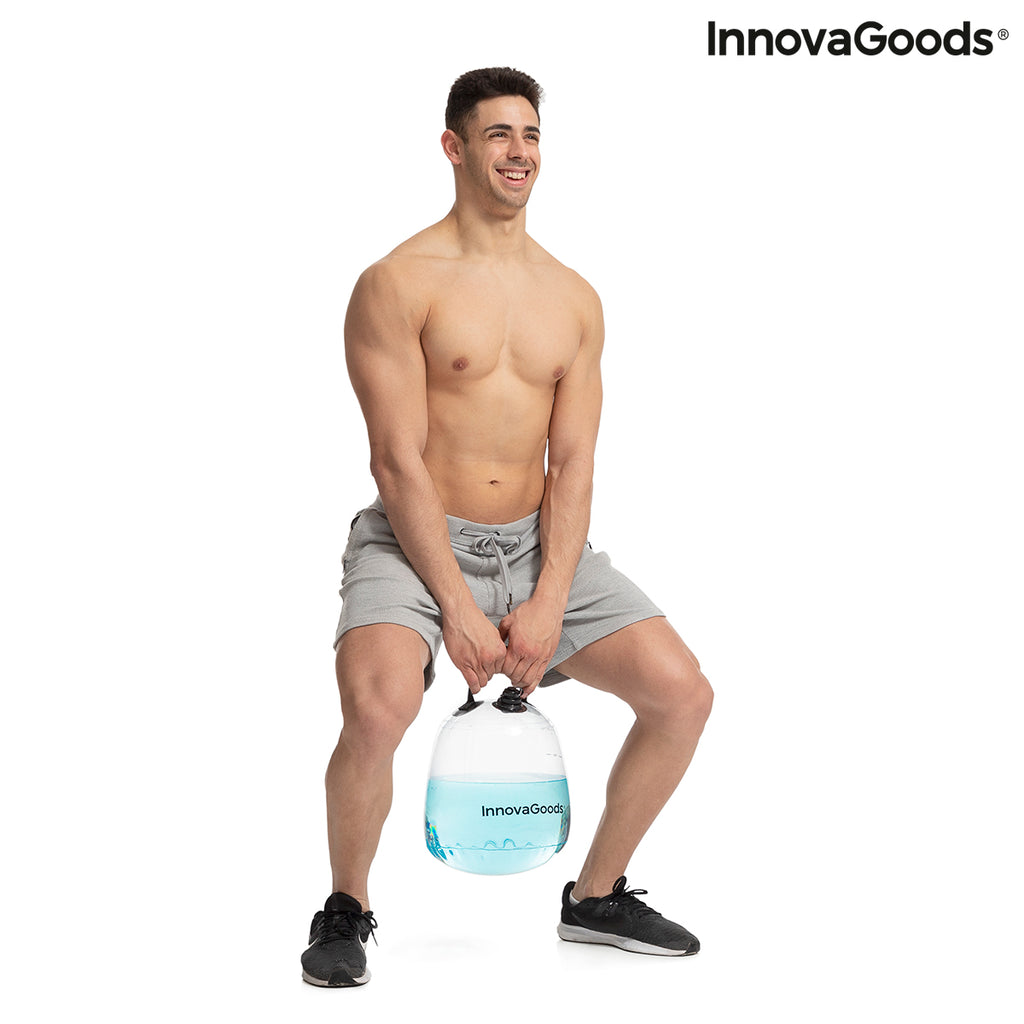 Wassergefüllte Kettlebell für Fitness mit Trainingsguide Fibell