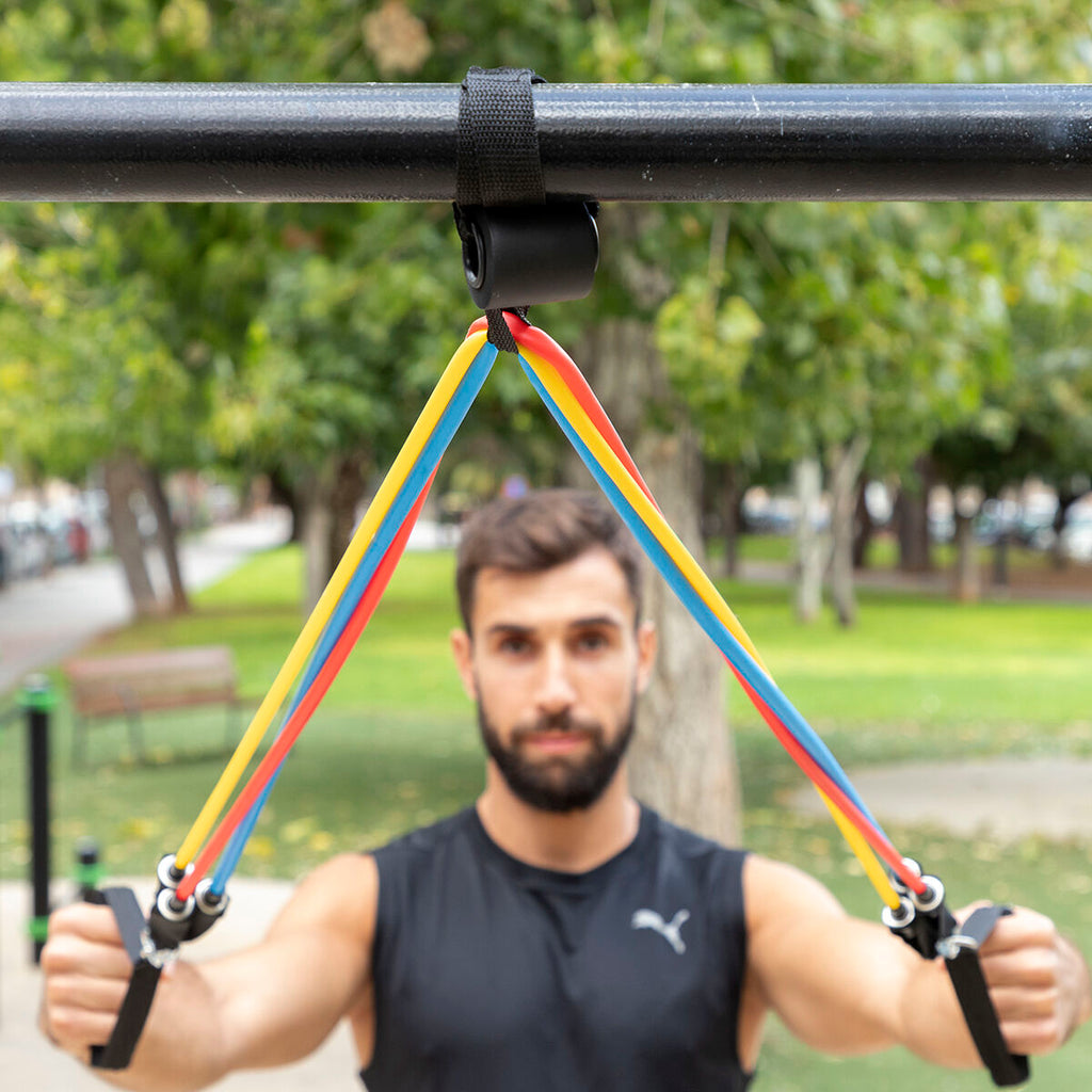 Widerstandsbänder Set mit Zubehör und Trainingsguide Rebainer