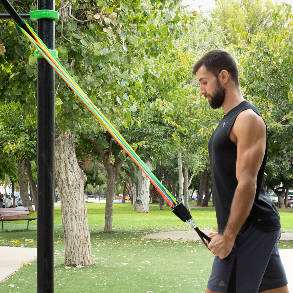 Widerstandsbänder Set mit Zubehör und Trainingsguide Rebainer