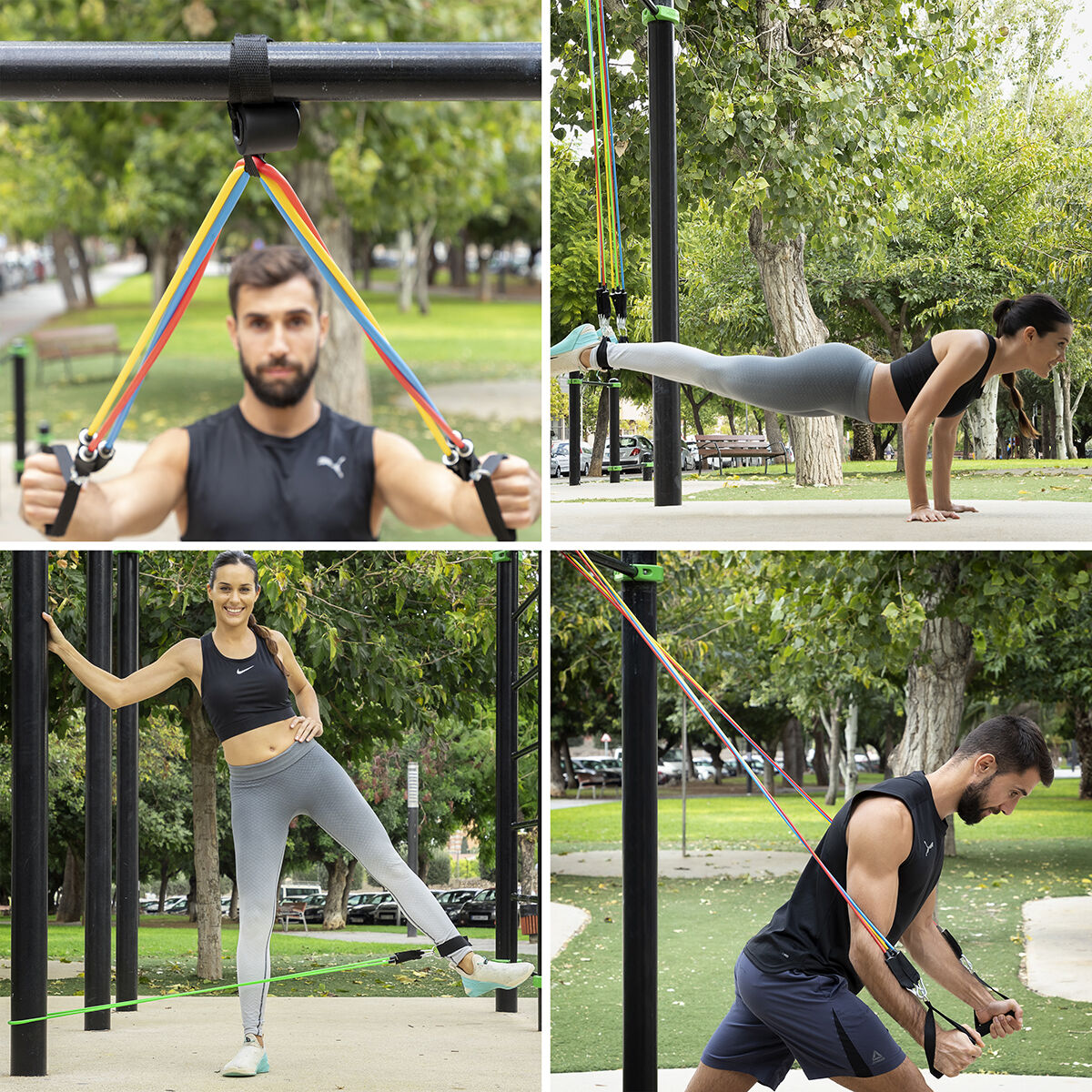 Widerstandsbänder Set mit Zubehör und Trainingsguide Rebainer