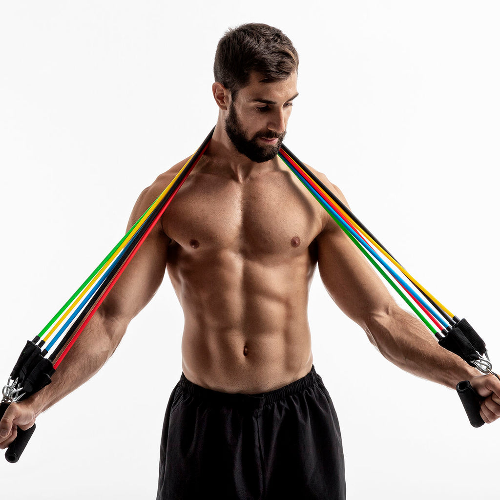 Widerstandsbänder Set mit Zubehör und Trainingsguide Rebainer