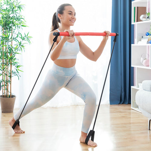 Fitness Bar mit Widerstandsbändern und Trainingsguide Resibar